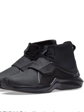 Puma Black High-Top Trainer with Strap